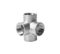EKFBQBGW 304 Stainless Steel Pipe Fittings Three-Dimensional Four-Way Water Pipe Accessories Shelf Shelf Right Angle Joint 4 Points 6 Points(G3/4-inside Diameter 24mm)