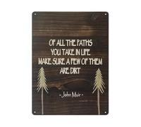 EKFBQBGW Adventure Quote Metal Tin Sign Of All The Paths Make Sure Some Are Dirt Inspirational Rustic Wall-Art for Cabin Camping or Hiker Gift 8 X 12 inch