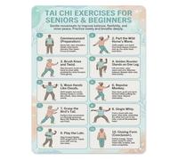 EKFBQBGW Beginner Tai Chi Guide Aluminum Sign Metal Wall-Art with Basic Poses Decor for Home Gym Studio Wellness Room 8 X 12 inch