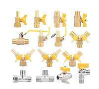 EKFBQBGW Brass 1/2 Female Male Thread Three Way Gas Valve DN15 Angle Valve Pipe Fitting Connector For Fuel Gas Water Oil(Green)