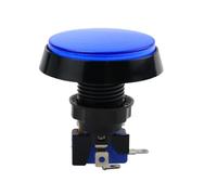 EKFBQBGW Button 5 Colors LED Light Lamp 60MM Big Round Video Game Player Push Button Switch(Blue) EKFBQBGW