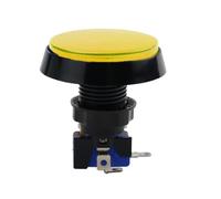 EKFBQBGW Button 5 Colors LED Light Lamp 60MM Big Round Video Game Player Push Button Switch(Yellow) EKFBQBGW