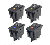 EKFBQBGW Car Auto Fog Light Rocker Toggle Switch B35 DC 12V 35A 4Pins LED Dashboard LED Color Red Green Amber Blue White (Color : Red) EKFBQBGW