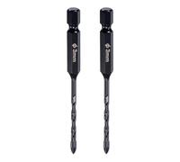 EKFBQBGW Concrete Masonry Drill Bit High Speed Steel 1/4" Shank 3mm Dia. for Glass 2 Pcs EKFBQBGW
