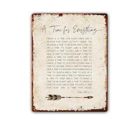 EKFBQBGW Ecclesiastes 3 1-8 A Time for Everything Christian Quote Metal Sign Minimalist Bible Verse Decor 8 X 12 in