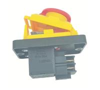 EKFBQBGW Emergency Stop Switch KJD12 250V 4-Pin Start Stop No Volt Release Push Button Switch NVR Common to Woodshop and Metalwork Machines EKFBQBGW