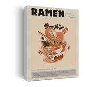 EKFBQBGW Funny Ramen Wall Art - Kawaii Noodle Slurp Character Canvas Print, Humorous Kitchen Poster for Modern Home, Dining Room & Office Decor Unframed,12x18inch(30x45cm)