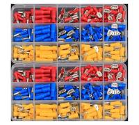 EKFBQBGW Kit Surtido de 236 Conectores eléctricos de Cable Aislado, terminales de crimpado de desconexión rápida con Anillo de Tope y Pala