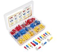 EKFBQBGW Kit Surtido de 236 Conectores eléctricos de Cable Aislado, terminales de crimpado de desconexión rápida con Anillo de Tope y Pala