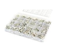 EKFBQBGW Kit Surtido de 720 terminales Tipo U sin Aislamiento, con Horquilla de Anillo, Juego de terminales de crimpado, n.° 4, n.° 8, n.° 10, Conector de Cable de 1/4"