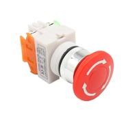 EKFBQBGW Momentary/Locking 22mm red Mushroom Head Emergency Stop Button Switch XB2 LAY37 NO/NC Alarm Button Switch(LAY37 Locking) EKFBQBGW