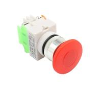 EKFBQBGW Momentary/Locking 22mm red Mushroom Head Emergency Stop Button Switch XB2 LAY37 NO/NC Alarm Button Switch(LAY37 Momentary) EKFBQBGW