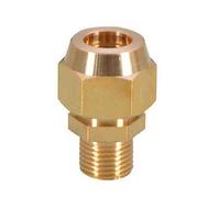 EKFBQBGW Pipe Connector 10pcs Copper Flaring Directly 1/8" 1/4" 3/8" 1/4" Male Thread Brass Fitting Copper Expansion Estuary Flared Connector (Size : 8mm Pipe OD, Thread Specification : 12)