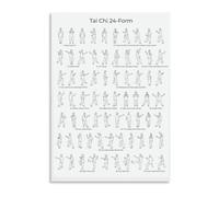 EKFBQBGW Yang Style Chen Style Tai Chi 42 Form Movement Chart Instructional Wall-Art for Beginners 8 X 12 in