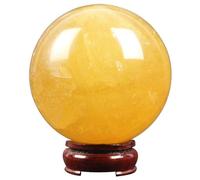EKFBQBGW Yellow Citrine Crystal Sphere Ball for Wealth and Protect The House, Decorative Photography Gazing Divination,1.2"(3cm)