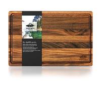 EKFJAELL Tabla de cortar de nogal americano con ranura para el jugo 31 x 20 x 2 cm, antibacteriana y tratada con aceite de girasol - Tabla de cortar de madera, bandeja de servir, tabla de servir