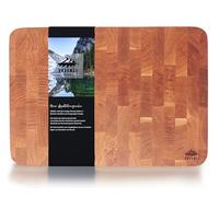 EKFJAELL Tabla de cortar premium de roble antibacteriana y tratada con aceite de girasol, tabla de cortar de madera, bandeja para servir, tabla para servir (roble 40 x 30 x 4 cm con asa)