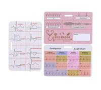 EKG Badge Card - 3-Pack ECG Reference Guide, 3.5x2.4", PVC