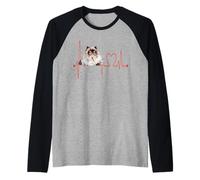 EKG con latidos del corazón de un Gato del Himalaya, Divertido: «Amo a mi Gato» Camiseta Manga Raglan
