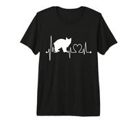 EKG Divertido con el Latido del corazón de un Gato Manx con el Texto «Amo a mi Gato Manx», dueño de una Mascota Camiseta Premium