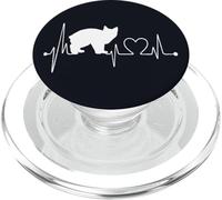 EKG Divertido con el Latido del corazón de un Gato Manx con el Texto «Amo a mi Gato Manx», dueño de una Mascota PopSockets PopGrip para MagSafe