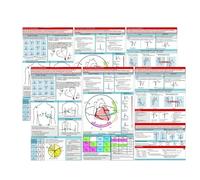 EKG Guía de Bolsillo, 2 Pack ECG/EKG Ritmo Tarjeta de Bolsillo, Doble Cara tríptico ECG Ritmo Interpretación Guía de la Tarjeta, Análisis Cardiaco Rápido Portátil y Herramienta de Medición