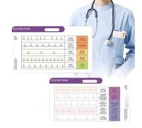 EKG Pocket Card - Compact Horizontal & Vertical Layout for Accurate Rhythm Interpretation, Quick Reference Guide with Rate Charts, Nursing and Medical Tool for Hospital Home Care Students Caregivers
