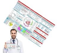 EKG Pocket Guide, Rhythmus Interpretation, Doppelseitige Compact Portable Referkarte SchnellNurses Guide, Sanitäter Lernkarten, ECG Interpretationsbuch