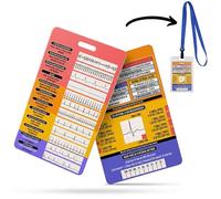 EKG - Tarjeta de interpretación de ritmo - Tiras de ritmo y guía de choque | Valores de intervalo de doble cara y escala de tasa R a R para estudiantes de telemetría de enfermería | Soporte para