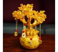 Ekhasa Feng Shui - Cristales de citrino para bricolaje, árbol de la vida, pieza de exhibición para fortuna, dinero, buena suerte, riqueza, prosperidad y éxito, dijes de Fengshui, piedras preciosas