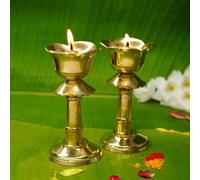 Ekhasa Mesa Udupi Nanda pesada de latón 100 % puro para Puja | Akhand Jyothi Deepam Kundulu para Pooja | Latón Vilakku Diyas para Pooja | Dipak Diva Deepas para Pooja | Soporte alto profundo Pyali