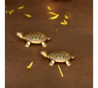 EKHASA Tortuga Feng Shui de latón 100% puro para buena suerte (tamaño pequeño) | Artículos Vastu para el hogar para la buena suerte | Artículos de buena suerte para regalos de decoración del hogar |