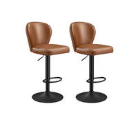 EKHO Colección - Juego de 2 Sillas de Bar 360° Giratoria Marrón Caramelo