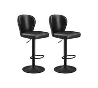 EKHO Colección - Juego de 2 Sillas de Bar 360° Giratoria Negro Tinta