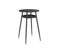 EKHO Colección - Mesa de Bar con Almacenaje Negro Ébano y Negro Tinta