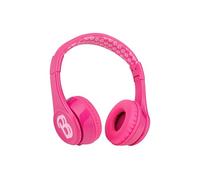 eKids Barbie - Auriculares Bluetooth inalámbricos Rosados con micrófono, Incluye Cable Auxiliar, Volumen reducido, Auriculares Plegables para niños, para Escuela, hogar o Viajes