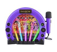 eKids RH-115.EMv22 Rainbow High Sing Along Boombox con micrófono Integrado Luces Intermitentes de música micrófono de Trabajo Real