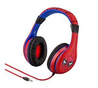 eKids Spiderman - Auriculares para niños (Control de Volumen, diseño Cara de Spiderman) Color Rojo y Azul