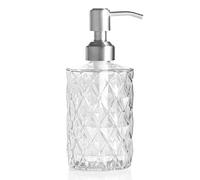 Ekirlin Dispensador de jabón para cocina, baño - Botella de cristal transparente rellenable, aceite esencial, loción de champú