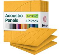 Ekkogo Carve - 1 cuadrado biselado de polifibra (12 unidades), 30 cm, color amarillo atardecer