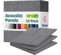 Ekkogo Carve - 2 cuadrados de polifibra biselada (12 unidades), 30 cm, color gris guijarro