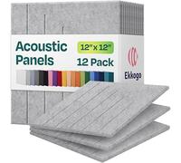 Ekkogo Carve - 3 cuadrados biselados de polifibra (12 unidades), 30 cm, color blanco ahumado