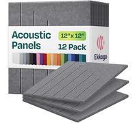 Ekkogo Carve - 3 cuadrados de polifibra biselada (12 unidades), 30 cm, color gris guijarro