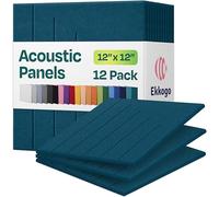 Ekkogo Carve - 3 cuadrados de polifibra biselada (12 unidades), 30 cm, color turquesa océano