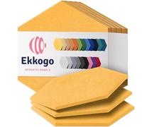 Ekkogo Paneles acústicos, paquete de 12 paneles de pared insonorizados de 12 x 10.4 x 0.4 pulgadas, paneles de sonido de alta densidad para amortiguar el sonido, hexágono amarillo soleado