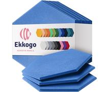 Ekkogo Paneles acústicos, paquete de 12 paneles de pared insonorizados de 12 x 10.4 x 0.4 pulgadas, paneles de sonido de alta densidad de amortiguación de sonido, [Gran hexágono azul]
