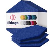 Ekkogo Paneles acústicos Paquete de 12 paneles de pared insonorizados de 12 x 10 x 0.4 pulgadas, paneles de sonido de alta densidad, paneles de amortiguación de sonido - [Admiral Blue Hexagon]