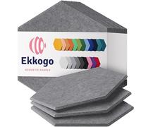Ekkogo Paneles acústicos Paquete de 12 paneles de pared insonorizados de 12 x 10 x 0.4 pulgadas, paneles de sonido de alta densidad, paneles de amortiguación de sonido [Pebble Gray Hexagon]