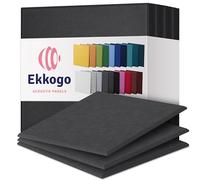 Ekkogo Paneles acústicos Paquete de 12 paneles de pared insonorizados de 12 x 12 x 0.4 pulgadas, paneles de sonido de alta densidad, paneles de amortiguación de sonido [cuadrado gris oscuro]
