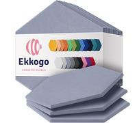 Ekkogo Paneles acústicos, paquete de 12 paneles de pared insonorizados de 14 x 12.1 x 0.4 pulgadas, amortiguación de sonido de alta densidad, hexágono gris oscuro